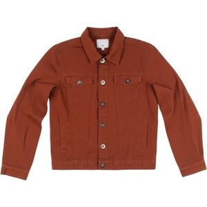 Cedar Wood State Trucker Jacket Women Medium Canvas Button Up Rust Orange